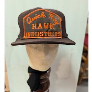 VINTAGE AJD quick rig hawk industries Snap Back TRUCKER full fabric Hat  Cap